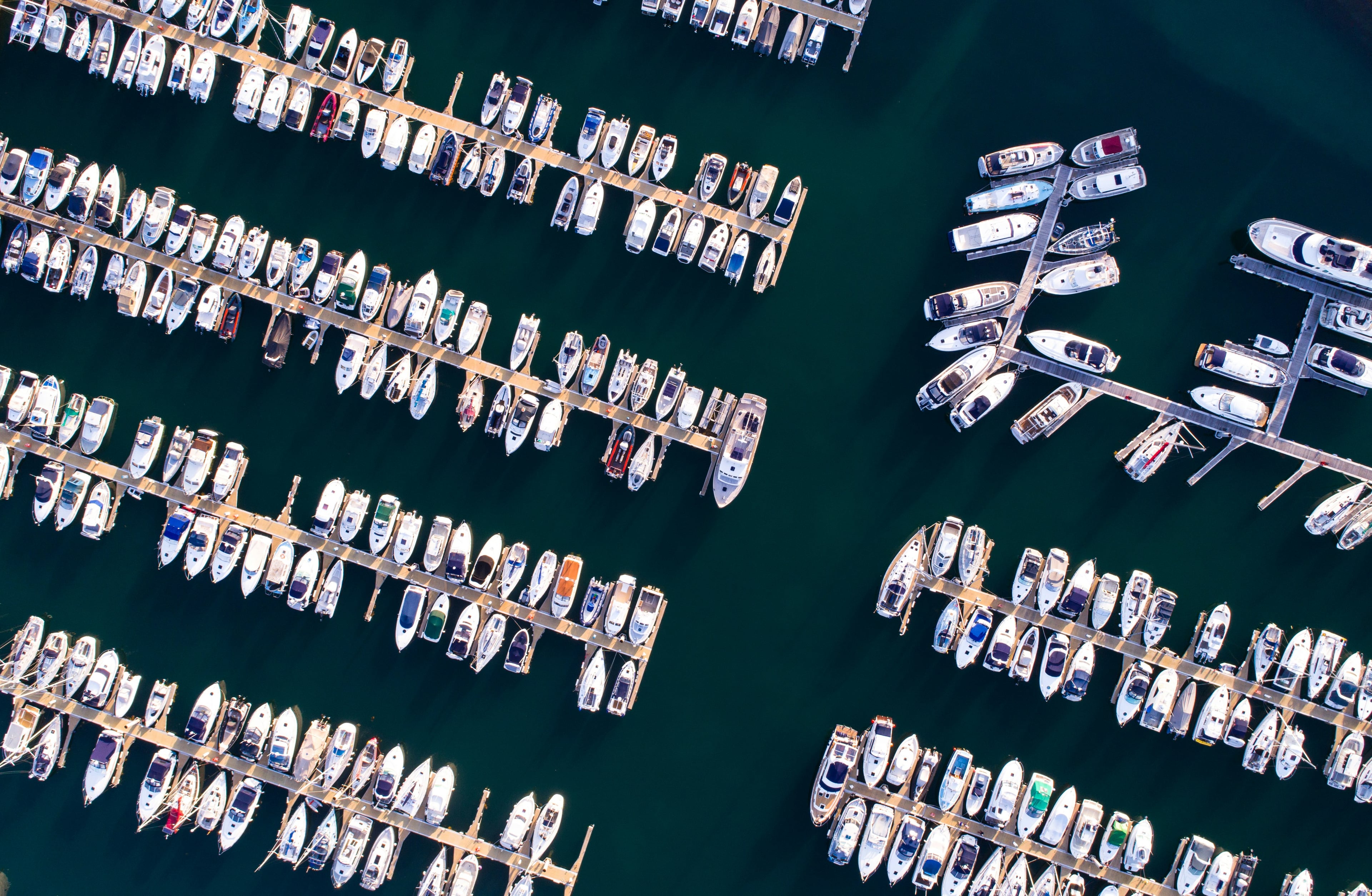 Aerial view of marina